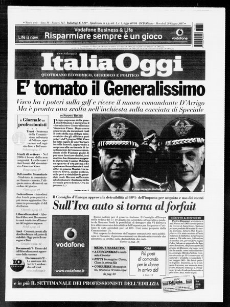 Italia oggi : quotidiano di economia finanza e politica